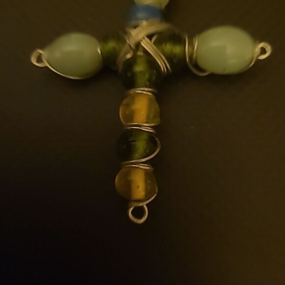 Wire Wrapped Cross Pendant - Picture 4 of 4